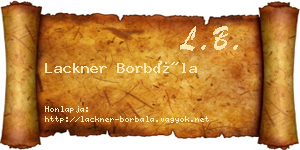 Lackner Borbála névjegykártya