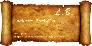 Lackner Borbála névjegykártya